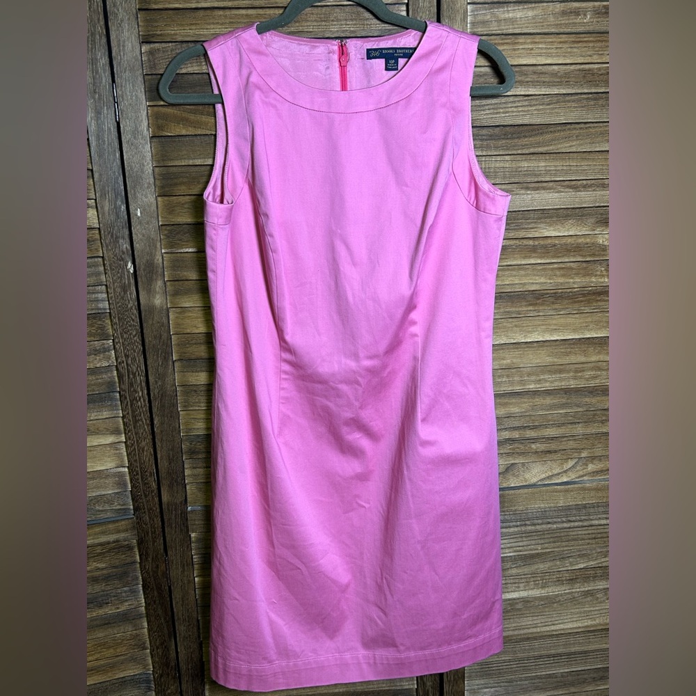 Brooks Brothers Brooks Brothers 346 Pink Sleeveless Sheath Dress Size 10P - Picture 2 of 4